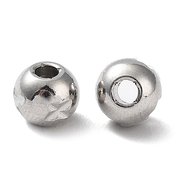 303 Stainless Steel Beads, Round, Stainless Steel Color, 5.5x5mm, Hole: 2mm