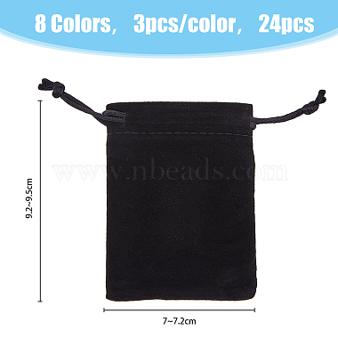 hobbiesay 24piezas 8 bolsas de embalaje de terciopelo de colores(TP-HY0001-13)-2