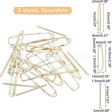 CHGCRAFT 24Pcs 3 Style Alloy Big Pendants(FIND-CA0002-87)-2