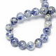 Brins de perles de jaspe de tache bleue naturelle(X-G-R193-15-6mm)-4