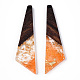 pendentifs en résine transparente et bois de noyer(RESI-N039-70G)-3