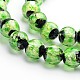 Glow in the Dark Luminous Style Handmade Silver Foil Glass Round Beads(FOIL-I006-8mm-03)-1