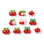 Opaque Resin Cabochons, Cherry , Mixed Color, 13~16x14.5~16x7~8.5mm(CRES-I044-13)