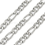 304 Stainless Steel Figaro Chains, Unwelded, Stainless Steel Color, 8.5x6x1.5mm, 2m/pc(CHS-B012-03A-P)