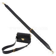 Adjustable Cowhide Bag Straps, with Swivel Eye Bolt Snap Hook, Black, 79.5~98.8x3.55x0.3cm(DIY-WH0304-694B)