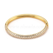 Brass Micro Pave Cubic Zirconia Bangles, Long-Lasting Plated, Real 18K Gold Plated, Inner Diameter: 2x2-3/8 inch(5x6cm)(BJEW-F416-02G)