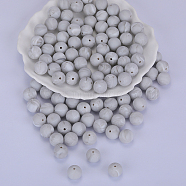 Round Silicone Focal Beads, Chewing Beads For Teethers, DIY Nursing Necklaces Making, Gainsboro, 15mm, Hole: 2mm(SI-JX0046A-40)