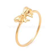 304 Stainless Steel Bowknot Finger Ring for Women, Golden, US Size 6~9(16.5~18.9mm)(RJEW-C086-20-G)