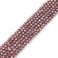 Electroplate Glass Beads Strands, AB Color Plated, Faceted(32 Facets) Round, Medium Purple, 3mm, Hole: 1mm, about 100pcs/strand, 11.5 inch(EGLA-D021-81)