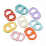 Acrylic Links Connectors, Soda Tab/Pull Tab, Mixed Color, 21x14x2.5mm, Hole: 6x9mm & 6.5x7.5mm(OACR-T020-071)