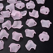 Transparent Acrylic Beads, Frosted, Petal, Pearl Pink, 15x14.5x5mm, Hole: 2mm(X-MACR-S373-106-D05)