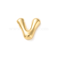 Brass Pendants, Real 18K Gold Plated, Letter V, 19x21.5x6.5mm, Hole: 3x2mm(KK-P262-01G-V)