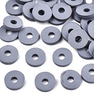 Handmade Polymer Clay Beads, for DIY Jewelry Crafts Supplies, Disc/Flat Round, Heishi Beads, Dark Gray, 6x1mm, Hole: 2mm, about 1175pcs/50g(X-CLAY-Q251-6.0mm-62)