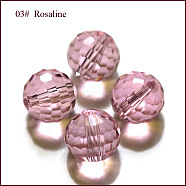 Imitation Austrian Crystal Beads, Grade AAA, Faceted, Round, Pink, 6mm, Hole: 0.7~0.9mm(SWAR-F073-6mm-03)