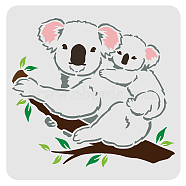 Large Plastic Reusable Drawing Painting Stencils Templates, for Painting on Scrapbook Fabric Tiles Floor Furniture Wood, Square, Koala Pattern, 300x300mm(DIY-WH0172-723)
