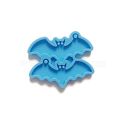 DIY Halloween Bat Pendant Silicone Molds, Resin Casting Molds, Deep Sky Blue, 54x40x5mm(HAWE-PW0001-001A)