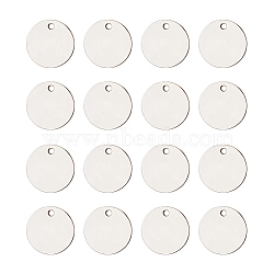 304 Stainless Steel Stamping Blank Tag Pendants, Flat Round, Stainless Steel Color, 6.8x5.2x1.1cm(STAS-PH0004-12P)