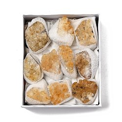 Natural Citrine Display Decorations, Home Decoration Supplies, Nugget, 26~39x17~21x11~22mm, Box: 100x83x37.5mmm(G-H084-02B)