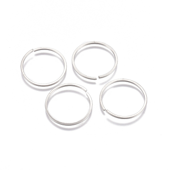 304 Stainless Steel Jump Rings, Open Jump Rings, Round Ring, Stainless Steel Color, 18 Gauge, 20x1mm, Inner Diameter: 18mm