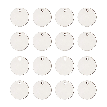 304 Stainless Steel Stamping Blank Tag Pendants, Flat Round, Stainless Steel Color, 6.8x5.2x1.1cm