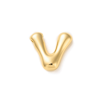 Brass Pendants, Real 18K Gold Plated, Letter V, 19x21.5x6.5mm, Hole: 3x2mm