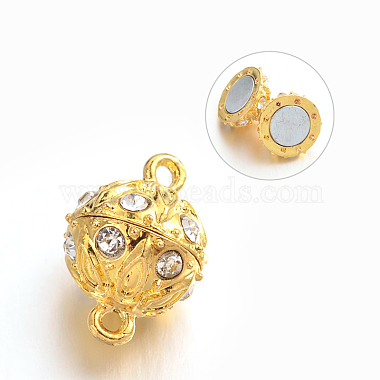 Alloy Rhinestone Magnetic Clasps with Loops(PALLOY-M149-01-RS)-2