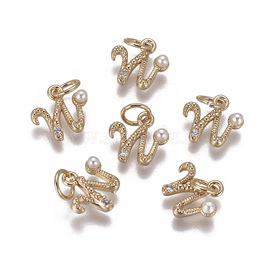 Golden Clear Brass+Cubic Zirconia Charms