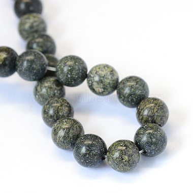 Natural Serpentine/Green Lace Stone Round Bead Strands(G-E334-6mm-14)-3