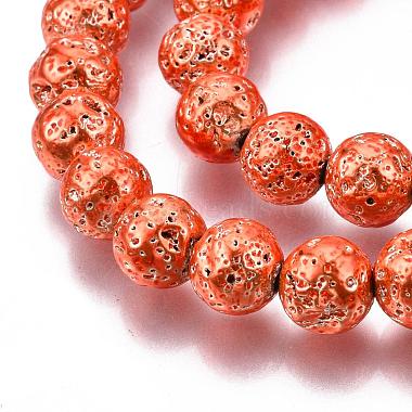 Electroplated Natural Lava Rock Beads Strands(G-T098-01C-07)-3