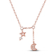 Tinysand 925 colliers avec pendentif pentagramme et lune en strass en argent sterling(TS-N278-RG)-1