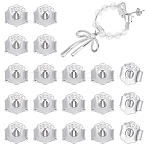 20Pcs Rhodium Plated 925 Sterling Silver Friction Ear Nuts, Butterfly Earring Backs for Post Earrings, with S925 Stamp, Real Platinum Plated, 4x4.5x2mm(FIND-ME0001-05)