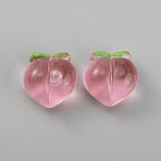 Transparent Plastic Beads, Half Drilled, Peach, Pink, 18x17x12.5mm, Hole: 1mm(KY-WH0036-59)