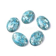 Assembled Synthetic Turquoise and Larimar Cabochons, Oval, Dyed, 25x18x7~8mm(G-D0006-G01-05)