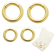 SUNNYCLUE 8Pcs 2 Styles Brass Twister Clasps, Long-Lasting Plated, Round Ring, Real 18K Gold Plated, 10~14x2~2.5mm, Inner Diameter: 6.5~9mm, 4pcs/style(KK-SC0003-44)