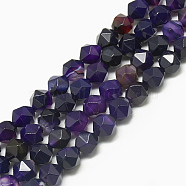 Natural Amethyst Beads Strands, Faceted, Dyed, Round, 7.5~8x7~8x7~8mm, Hole: 1mm, about 47pcs/14.4 inch(G-S300-77-8mm)
