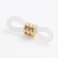 Eyeglass Holders, Glasses Rubber Loop Ends, with 302 Stainless Steel Findings, Long-Lasting Plated, Golden, 20.5x6mm, Hole: 3x2mm(STAS-I139-02G-B)