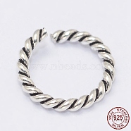 925 Thailand Sterling Silver Open Jump Rings, Round Rings, Antique Silver, 6x0.9mm(STER-K022-01AS)