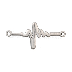 304 Stainless Steel Connector Charms, Stainless Steel Color, Non-Tarnish, Heartbreak, 49.5x22.5x2.5mm, Hole: 2.5mm(STAS-Q362-07B-P)