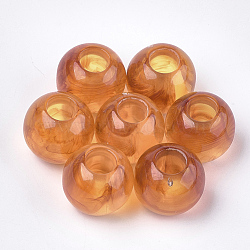 Acrylic Beads, Imitation Gemstone Style, Large Hole Beads, Rondelle, Sandy Brown, 23x20.5mm, Hole: 9mm, about 80pcs/500g(OACR-S029-51F)