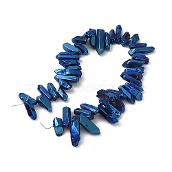 Electroplated Natural Quartz Crystal Beads Strands, Nuggets, 18~38x7~11x7~11mm, Hole: 1mm, about 45pcs/strand, 14.96''(38cm)(G-WH0022-08A)