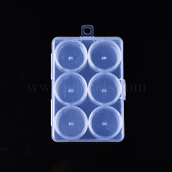 Polypropylene(PP) Beads Organizer Storage Case, 6Pcs Polystyrene Removable Individual Box, Clear, 4x2.2cm, 6pcs Individual Box/packing box(CON-S043-048)