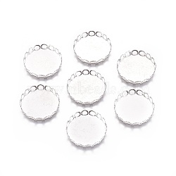 316 Surgical Stainless Steel Lace Edge Bezel Cups, Cabochon Settings, Flat Round, Stainless Steel Color, Tray: 20mm, 21x3mm(X-STAS-I118-07P-05)