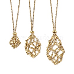 3Pcs 3 Sizes 304 Stainless Steel Rolo Chain Macrame Pouch Necklace Making, Golden, 17.56~29.72 inch(44.6~75.5cm), 1pc/size(NJEW-JN05071-02)