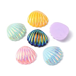 Resin Cabochons, AB Color, Shell, Mixed Color, 21x19mm(CRES-S305-01)