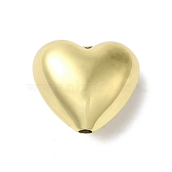 Brass Beads, Lead Free & Cadmium Free, Long-Lasting Plated, Heart, Real 18K Gold Plated, 18x20x11mm, Hole: 3mm(KK-H487-02G)