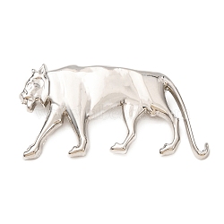 Alloy Leopard Lapel Pin Brooches, Shawl Pins for Women, Platinum, 76x38mm(AL-CBA3D3B-01P)