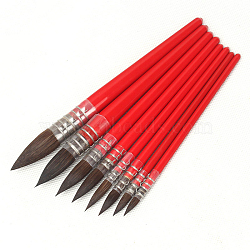 Painting Brush, Squirrel Mane Brush Head with Wooden Handle, for Watercolor Painting Artist Professional Painting, Red, 19cm(DRAW-PW0001-033B)