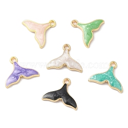 Eco-friendly Alloy Enamel Pendants, Mermaid Tail Charm, Mixed Color, 14x17x2.5mm, Hole: 1.6mm(PALLOY-M212-22G)