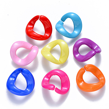 Opaque Acrylic Linking Rings, Quick Link Connectors, for Curb Chains Making, Twist, Mixed Color, 23x23x9.5mm, Inner Diameter: 14.5x9.5mm