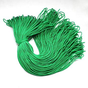 Polyester & Spandex Cord Ropes, 16-Ply, Green, 2mm, about 109.36 yards(100m)/bundle